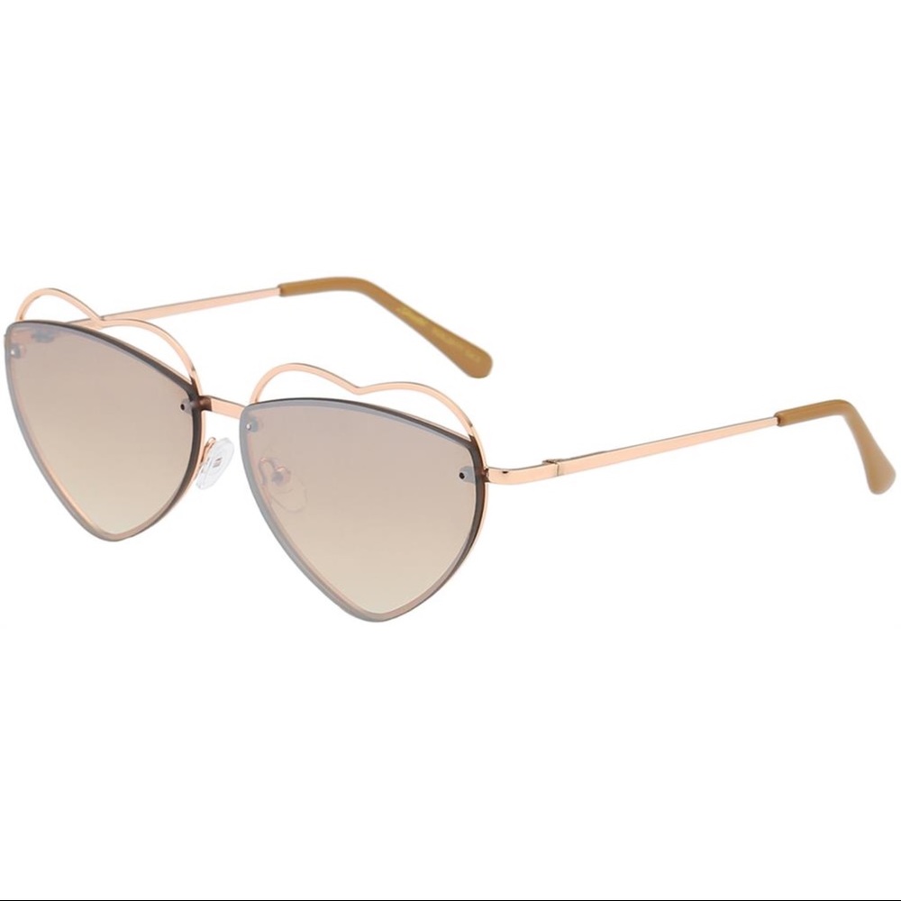 🕶3/$30 Gold and Brown Heart Metal Sunglasses